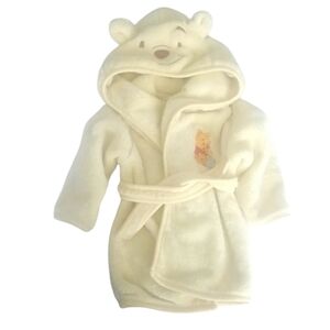 Disney Winnie the Pooh Pale Yellow Bathrobe Bathtub Fun SZ 3-6 Months